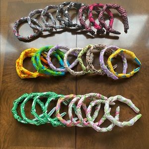 Lot of 27 Headbands, handmade and tied  W/Ribbon
